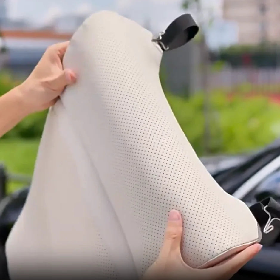 Car Seat Extension Cushion – Integrated Leg Support, Ergonomic Seat Extender, Vehicle Chair Pad for Drivers - Delicate Leather