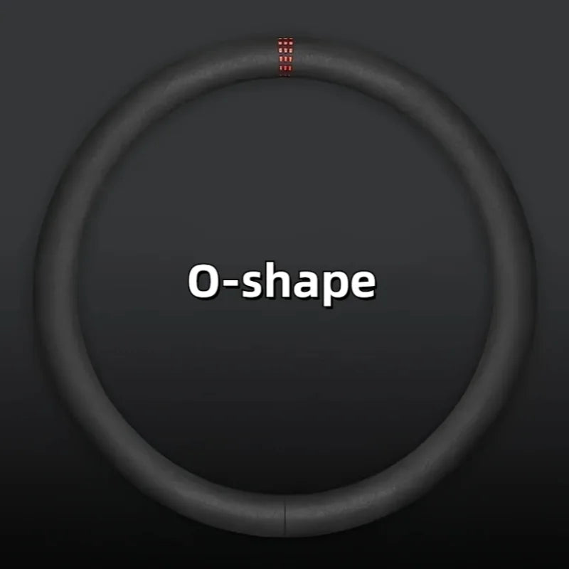 Suede Steering Wheel Cover – Ultra-Thin Non-Slip Grip, Sweat-Absorbent, Universal Fit for 38 cm Wheels - Delicate Leather