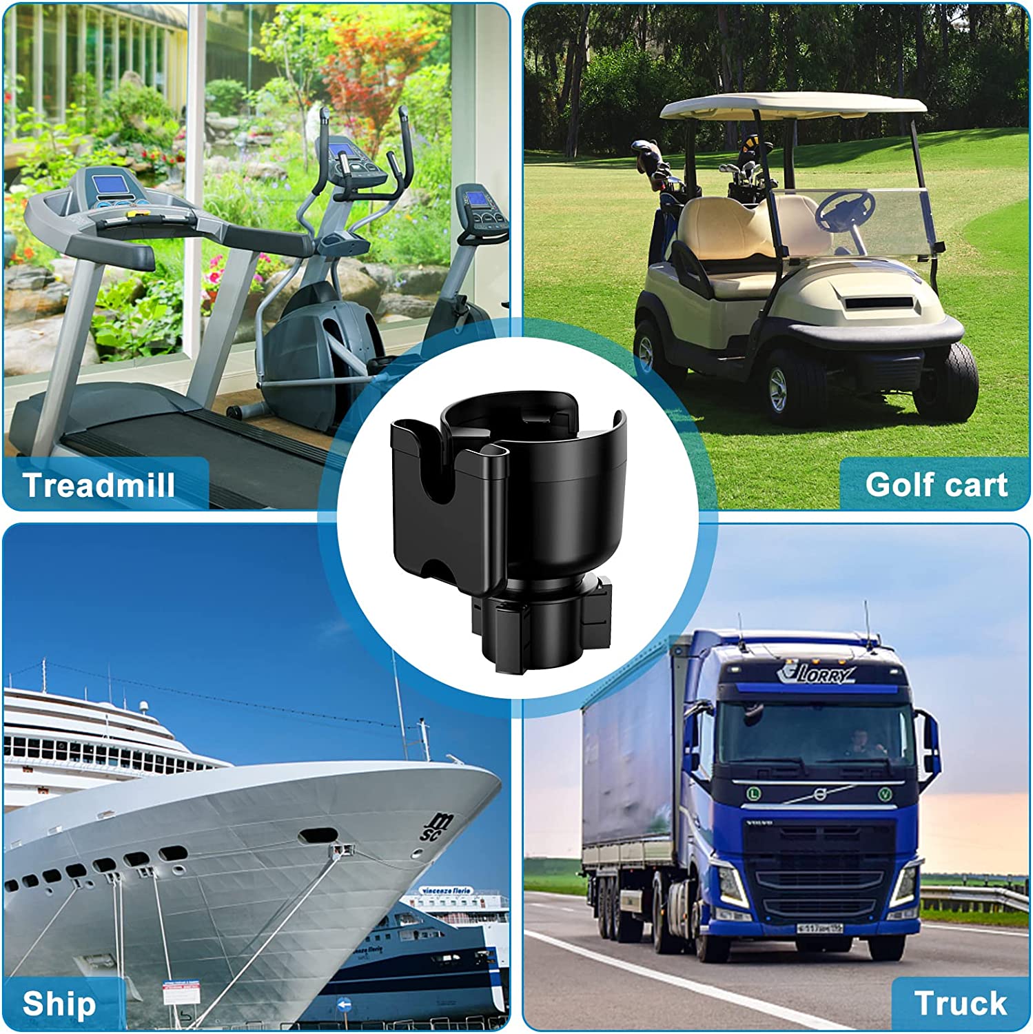 Car Cup Holder 2-in-1, Custom-Fit For Car, Car Cup Holder Expander Adapter with Adjustable Base, Car Cup Holder Expander Organizer with Phone Holder DLCA233 - Delicate Leather