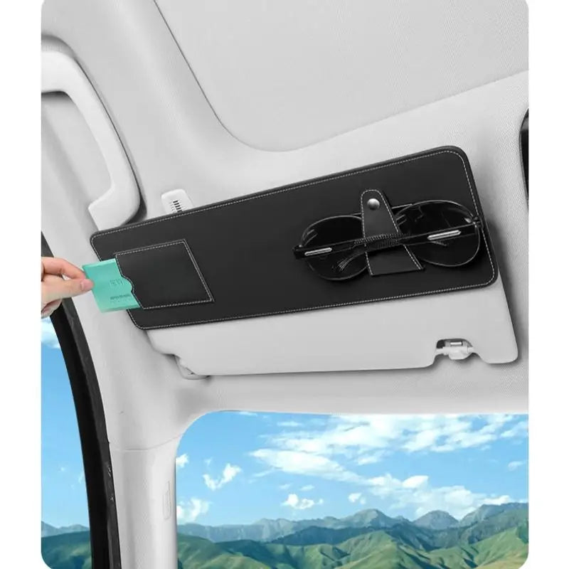 Car Sun Visor Extender – Adjustable Sunshade Extension Board for Front and Side Window Coverage - Delicate Leather
