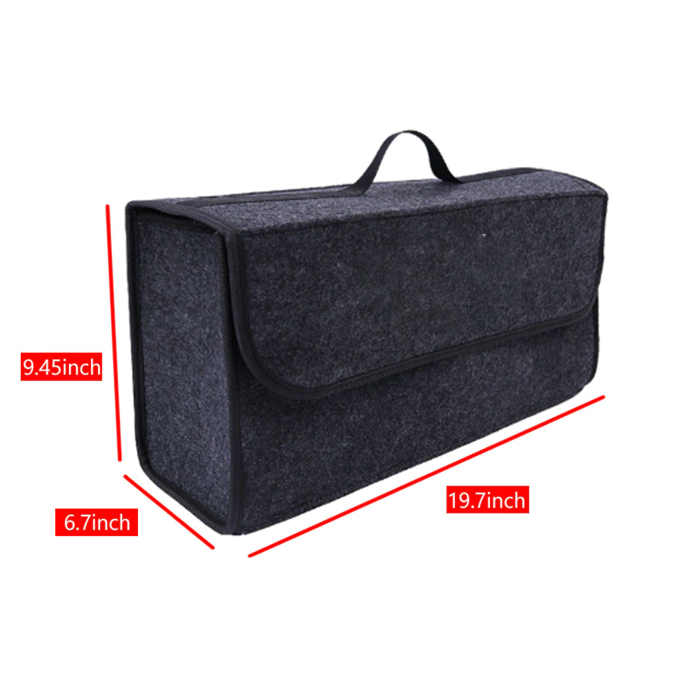 Soft Felt Car Bag Organizer, Custom-Fit For Ford Mustang, Folding Car Storage Box Non Slip Fireproof Car Trunk Organizer DLFM236 - Delicate Leather