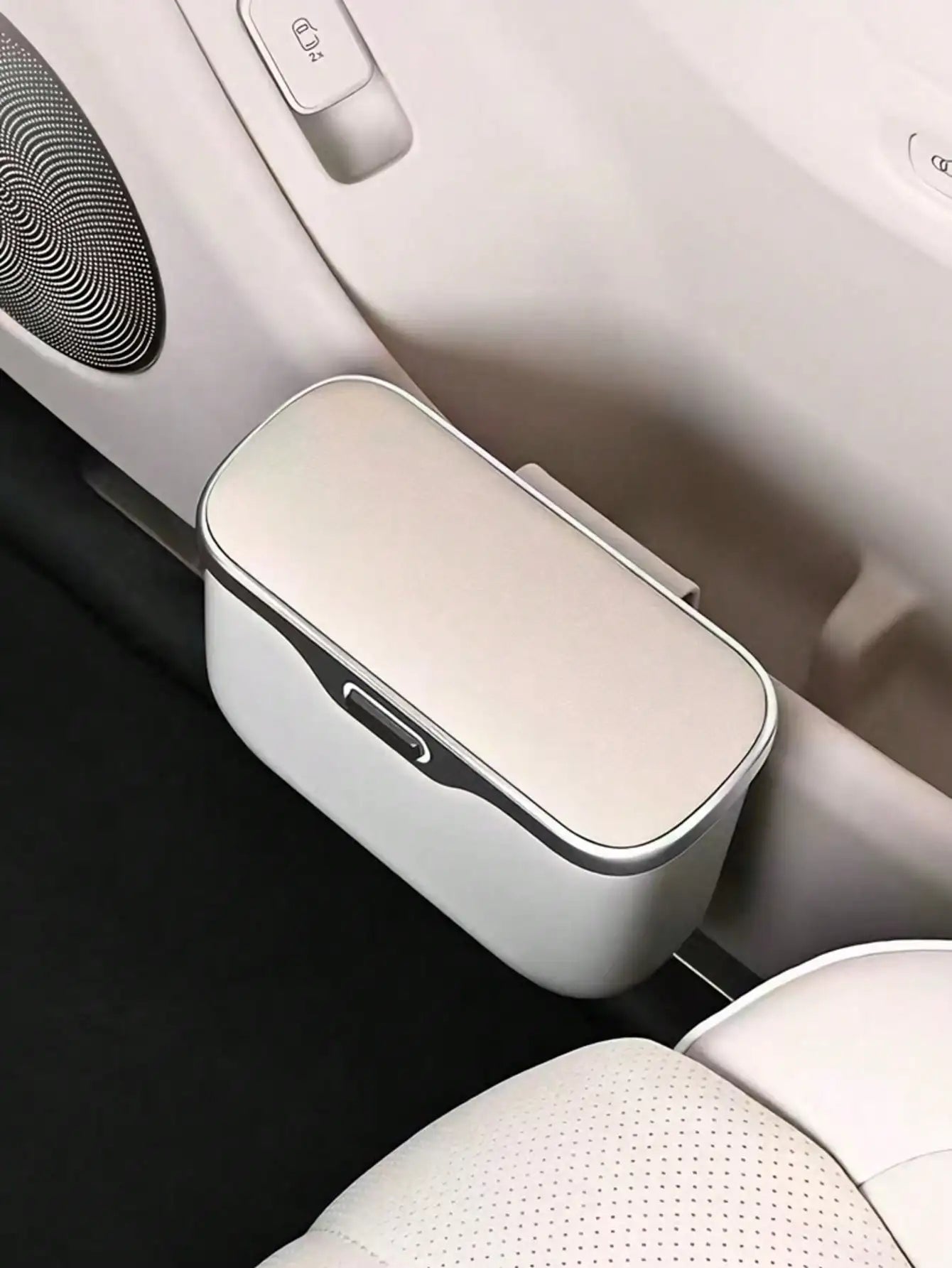 Multi-Functional Car Trash Bin – ABS Vehicle Trash Can & Storage Organizer - Delicate Leather