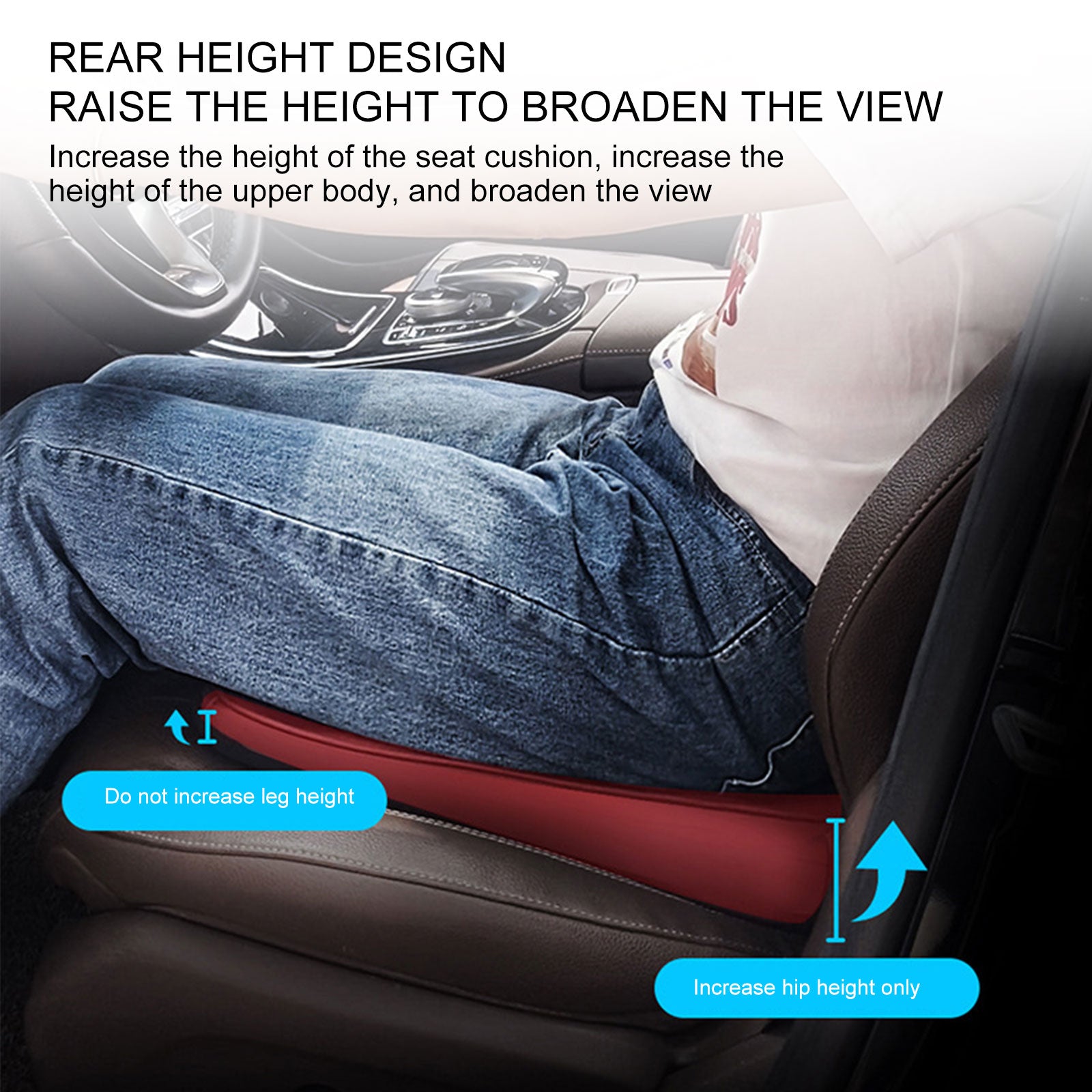 Car Seat Cushion Pad Broadens Driving Vision, Thickening Butt Cushion, and Heightening Mats for Added Comfort and Auto Interior Accessories