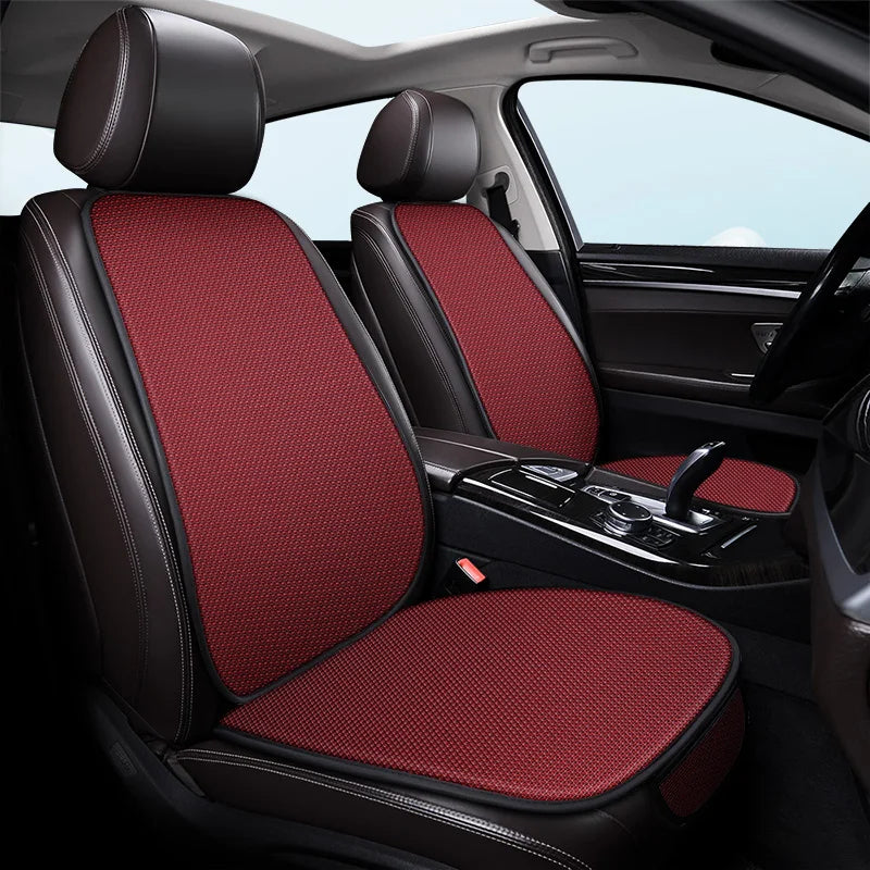 Non-Slip Ice Silk Car Seat Pad – Breathable, Cooling Summer Cushion, Anti-Slip Car Seat Cover - Delicate Leather