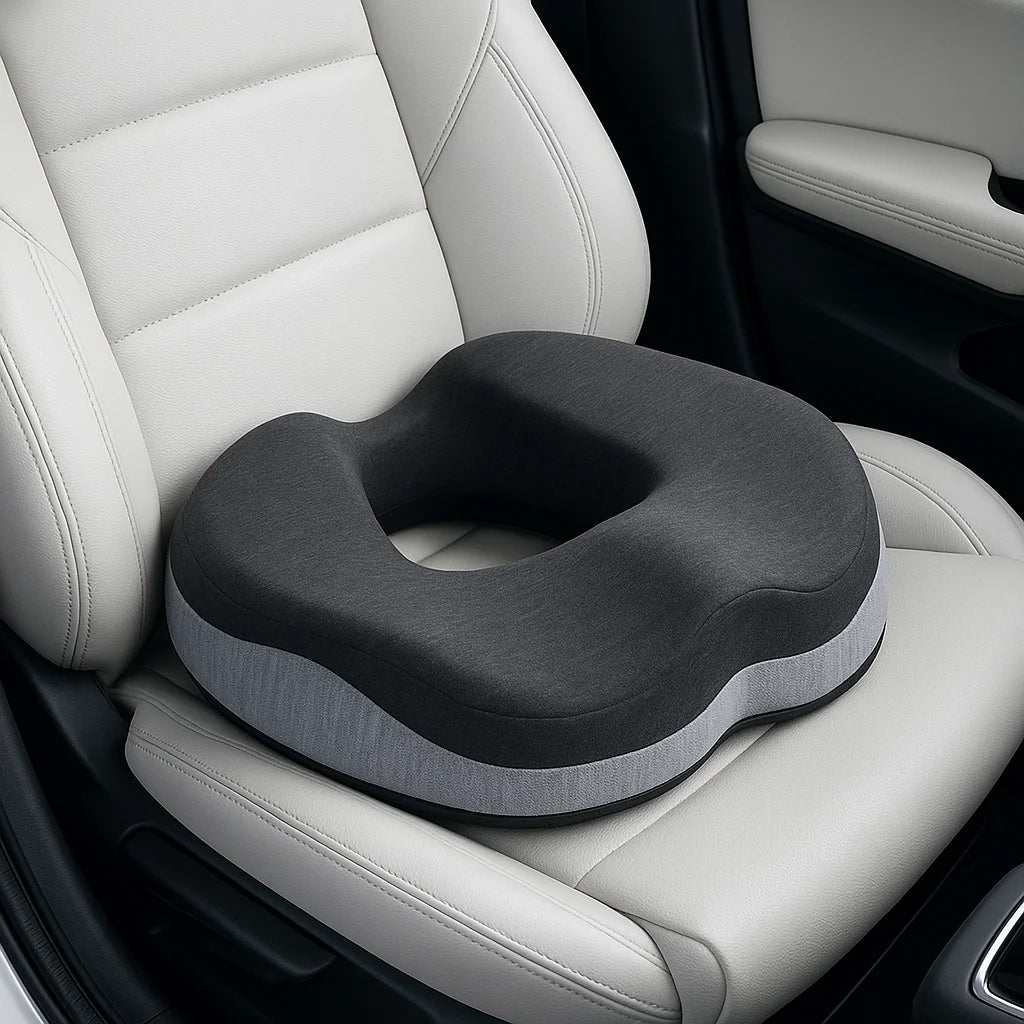 Memory Foam Seat Cushion – Breathable Non-Slip Chair Pad for Car, Office, and Home - Delicate Leather