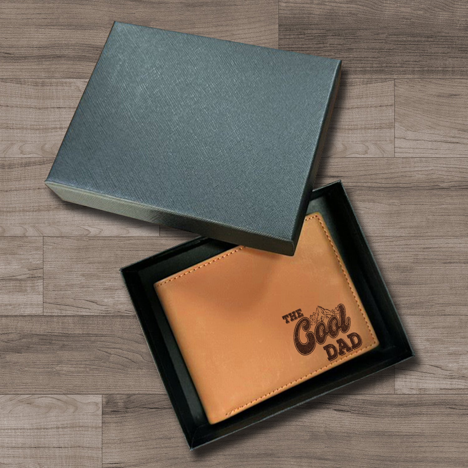 The Cool Dad Wallet Men, Leather Wallet For Men, Custom  Engraved Wallet, Personalized Gifts For Him, Fathers Day Gifts, Husband, Boyfriend, Dad - Delicate Leather