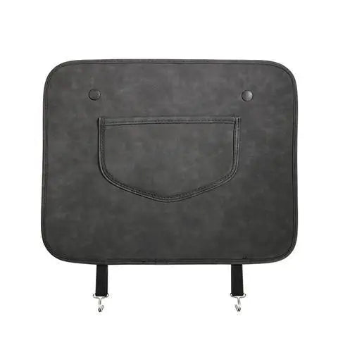 Universal Car Seat Back Protector with Storage Pocket – Half-Size Leather Anti-Kick Mat for Front Seats - Delicate Leather
