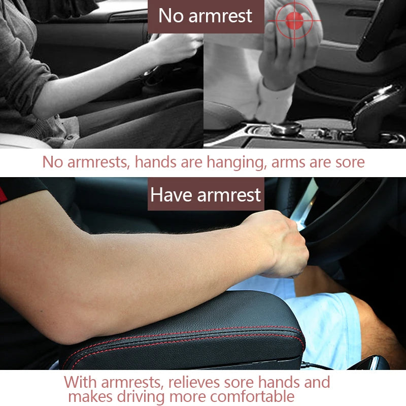 Center Console Pad, Custom-Fit For Car, Carbon Fiber PU Leather Auto Armrest Cover Protector, Waterproof Car Armrest Seat Box Cover (SP8)