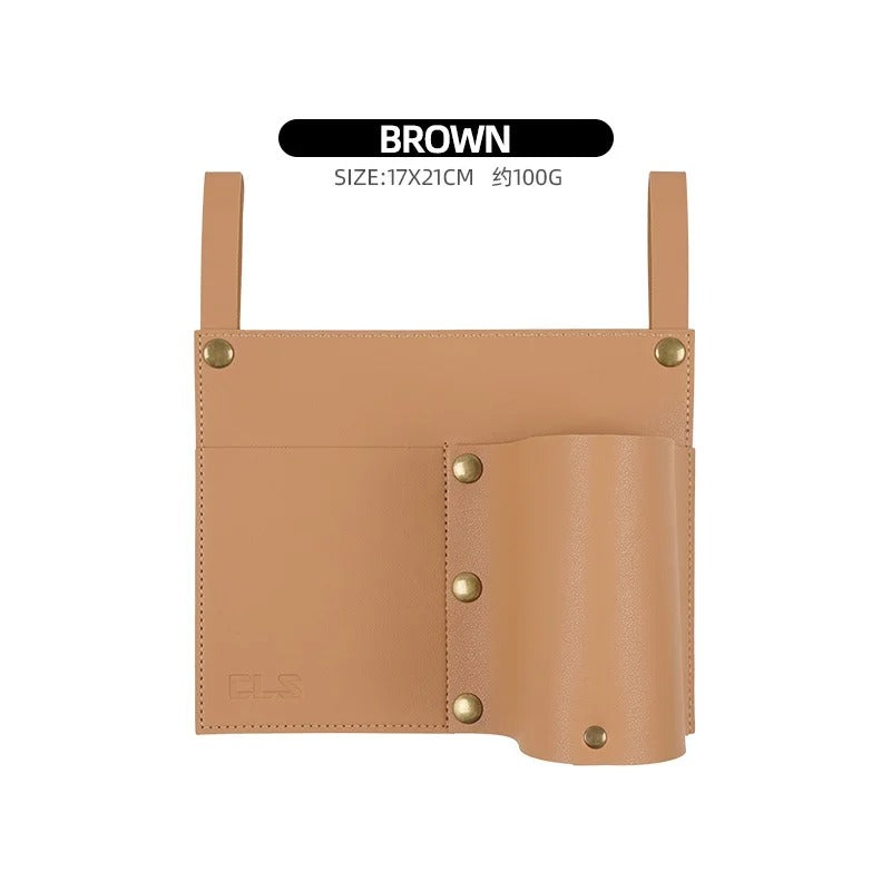 Portable Leather Hanging Storage Bag - Outdoor Camping Chair & Folding Table Organizer - Delicate Leather