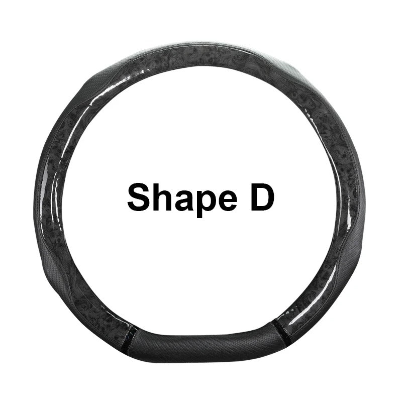 Universal 38CM Steering Wheel Cover – Anti-Slip PU Leather with Leopard Print Design - Delicate Leather