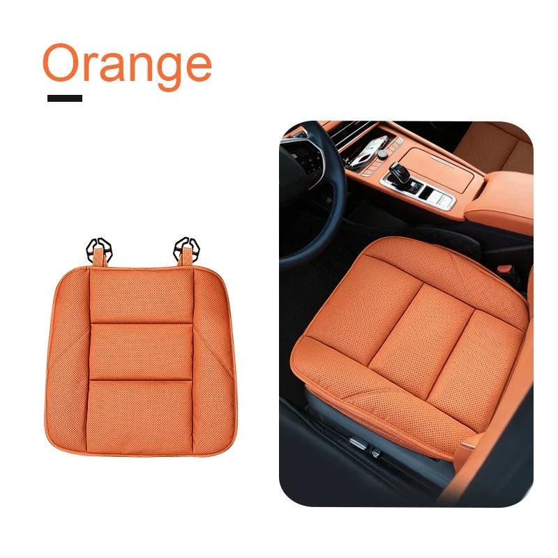 Universal Leather Car Seat Cushion – Breathable Anti-Slip All-Season Seat Protector - Delicate Leather