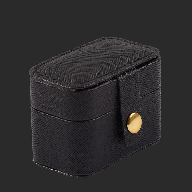 Mini Portable Simple PU Leather Jewelry Storage Case - Delicate Leather