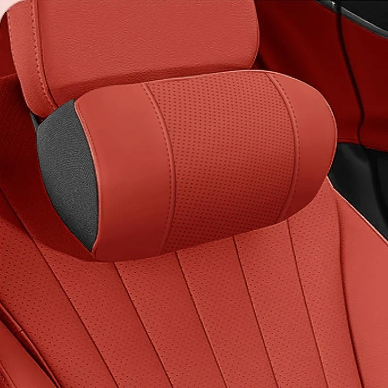 Universal Car Seat Cushion – Nappa Leather Headrest Support Pillow for Car - Delicate Leather