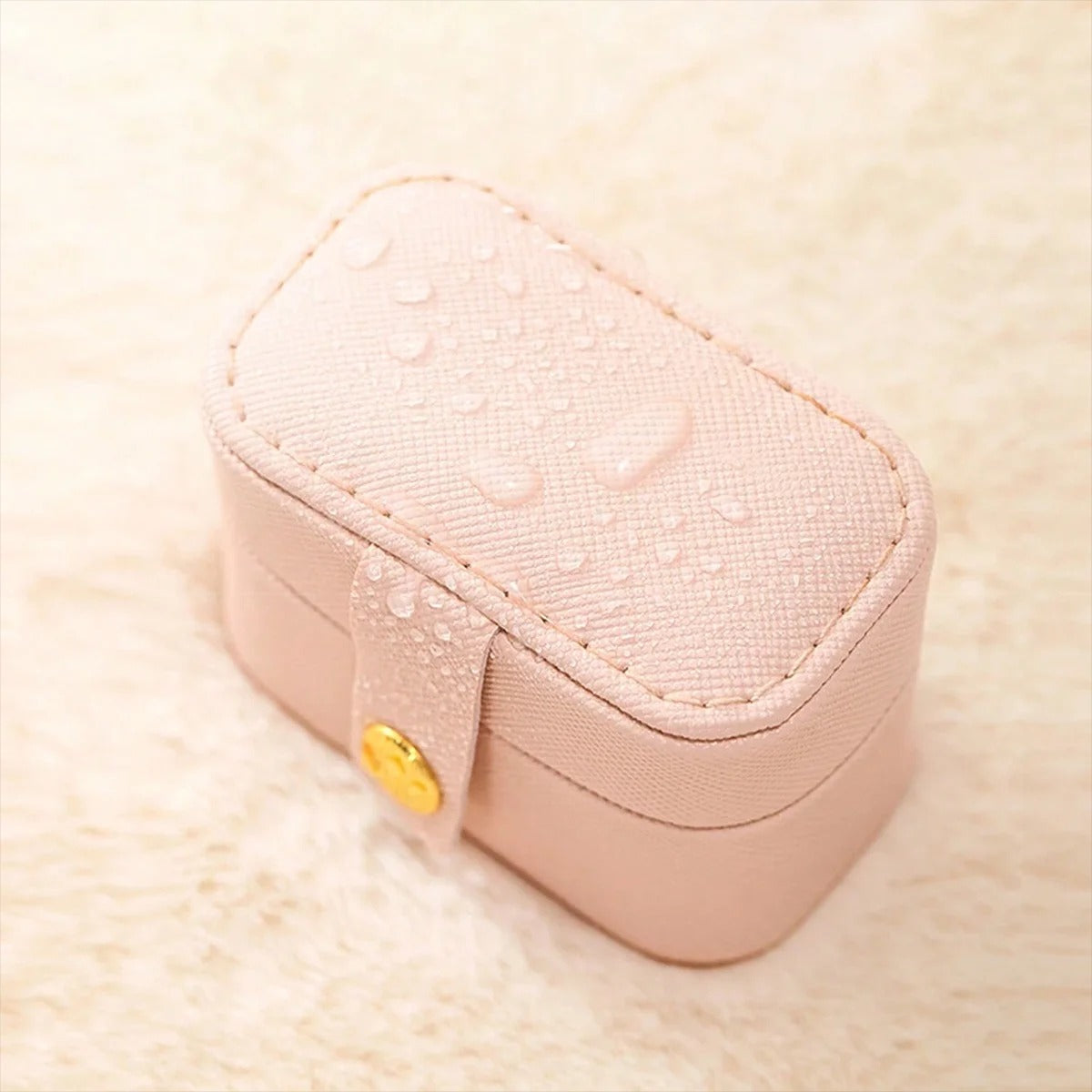 Mini Portable Simple PU Leather Jewelry Storage Case - Delicate Leather