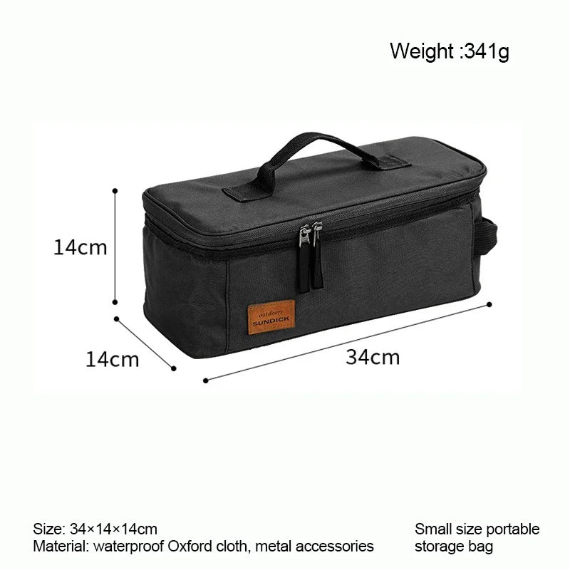 Camping Storage Bag Portable Oxford Cloth Large Capacity Gas Stove Canister Pot Carry Bag Storage Sack Picnic Basket Bag - Delicate Leather