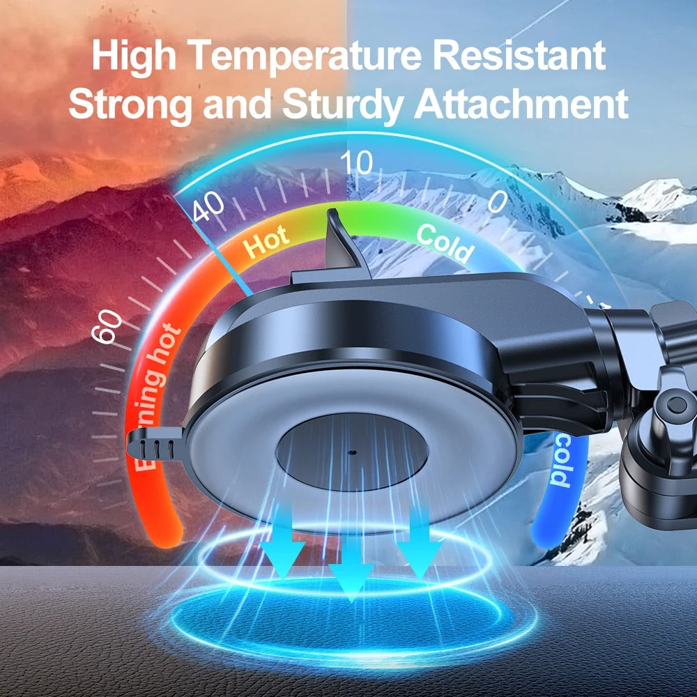 Wireless Charging Car Phone Holder - 15W Fast Charging Auto-Clamping Car Charger - Delicate Leather