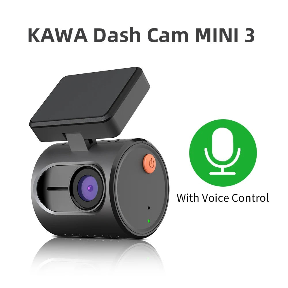 MINI 3 2K Dash Camera for Cars - WiFi, Voice Control, Night Vision, Emergency Recording DVR - Delicate Leather