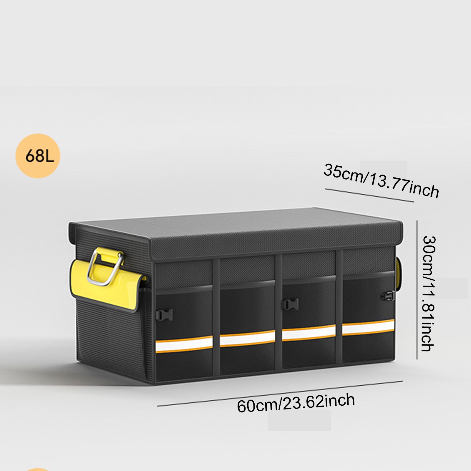 Car Trunk Storage Box - Portable Multipurpose Folding Storage Box for Outdoor Travel - Delicate Leather