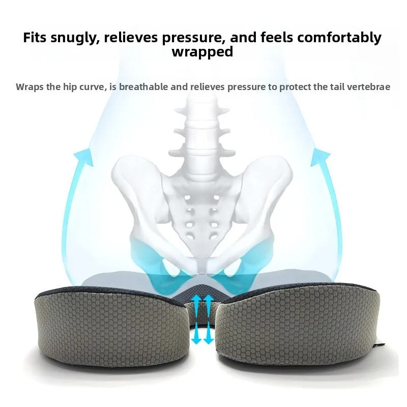 Memory Foam Seat Cushion – Comfortable Chair Pad for Car, Home & Office - Delicate Leather