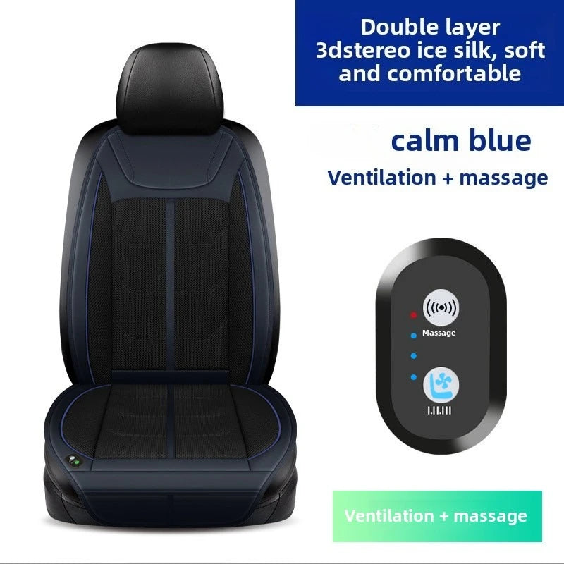 12V Universal Car Seat Ventilation Cover – Air-Conditioned Cooling Cushion for Summer Comfort - Delicate Leather