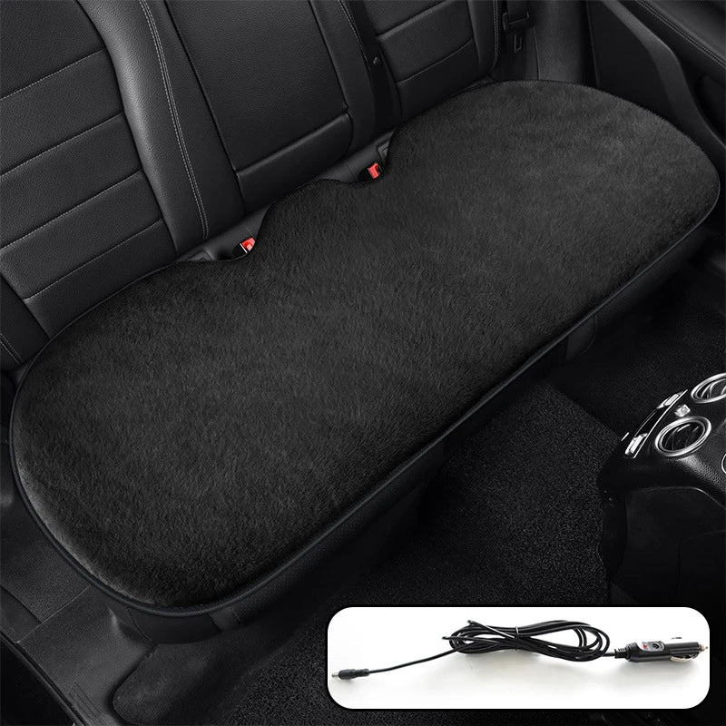 Heated Car Seat Cover 12V – Fast Heating Plush Seat Cushion for Winter Comfort - Delicate Leather