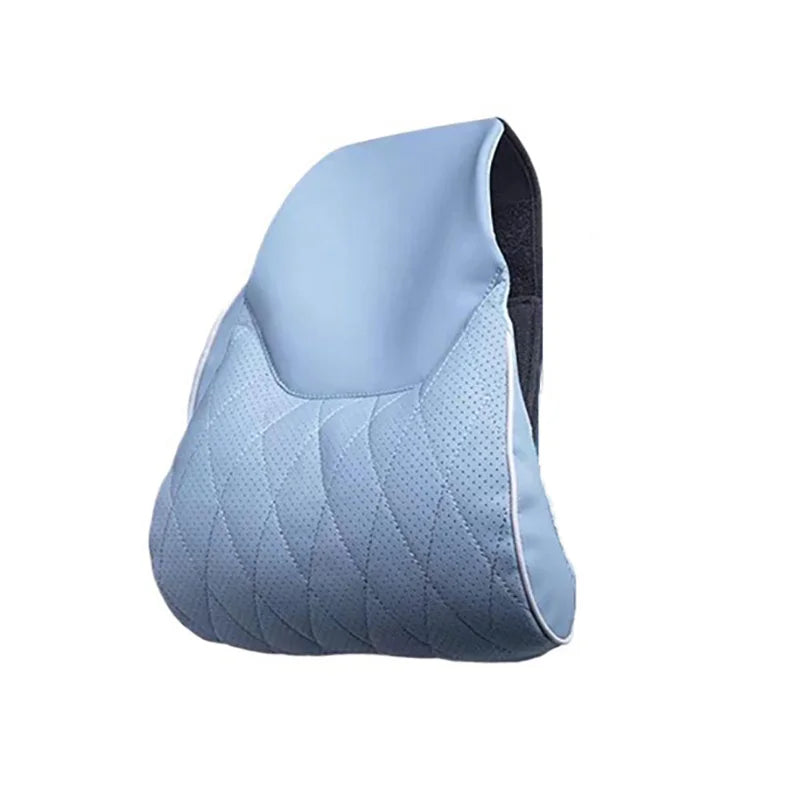 Universal Memory Foam Car Headrest and Lumbar Support Set – Breathable Neck & Back Cushion for All-Season Comfort - Delicate Leather