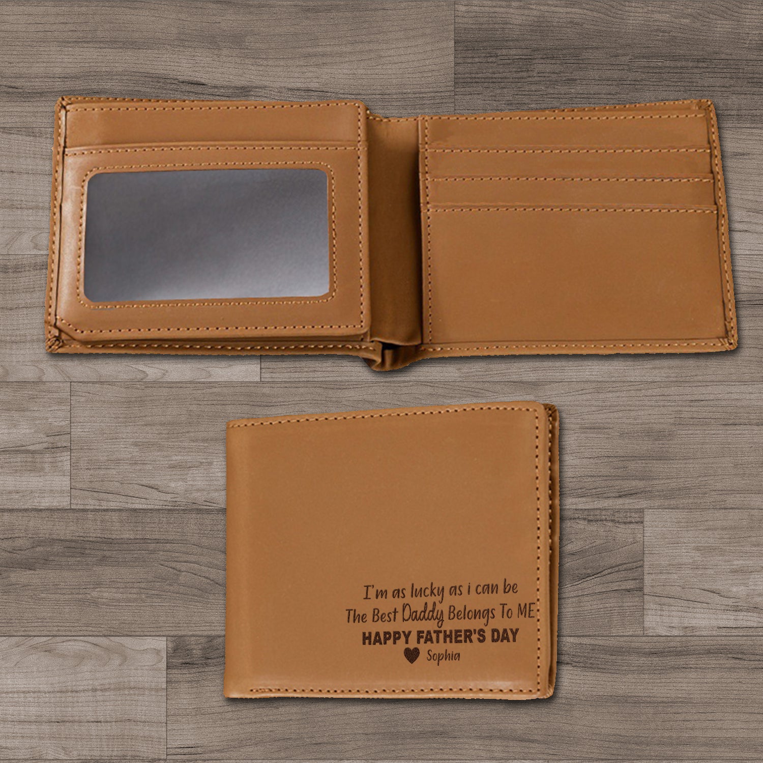 Personalized Wallet Men, Leather Wallet For Men, Custom  Engraved Wallet, Personalized Gifts For Him, Fathers Day Gifts, Husband, Boyfriend, Dad - Delicate Leather