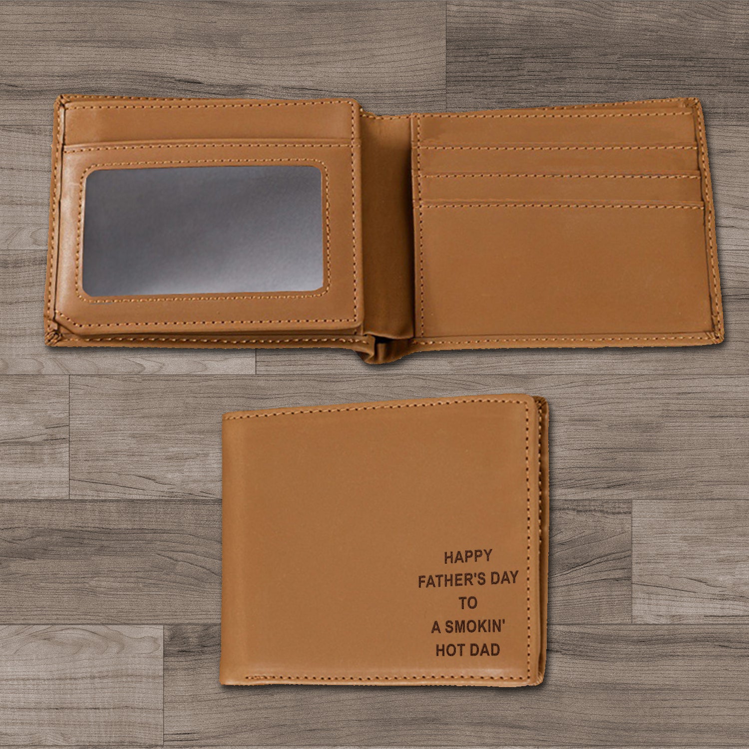 Happy Father's Day to a Smokin' Hot Dad Wallet Men, Leather Wallet For Men, Custom Engraved Wallet, Personalized Gifts For Him, Fathers Day Gifts, Husband, Boyfriend, Dad 14