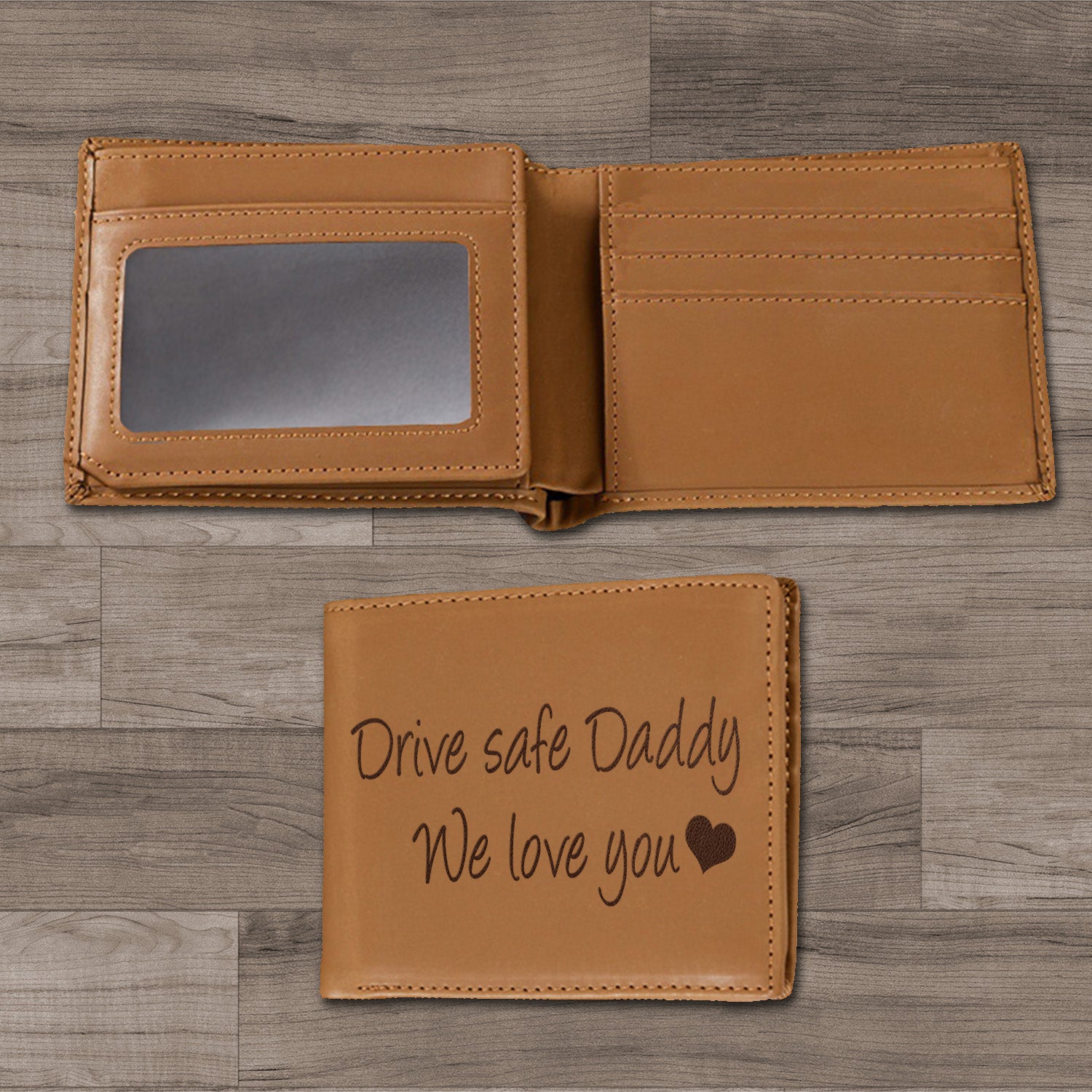 Drive Safe Daddy Wallet Men, Leather Wallet For Men, Custom  Engraved Wallet, Personalized Gifts For Him, Fathers Day Gifts, Husband, Boyfriend, Dad - Delicate Leather