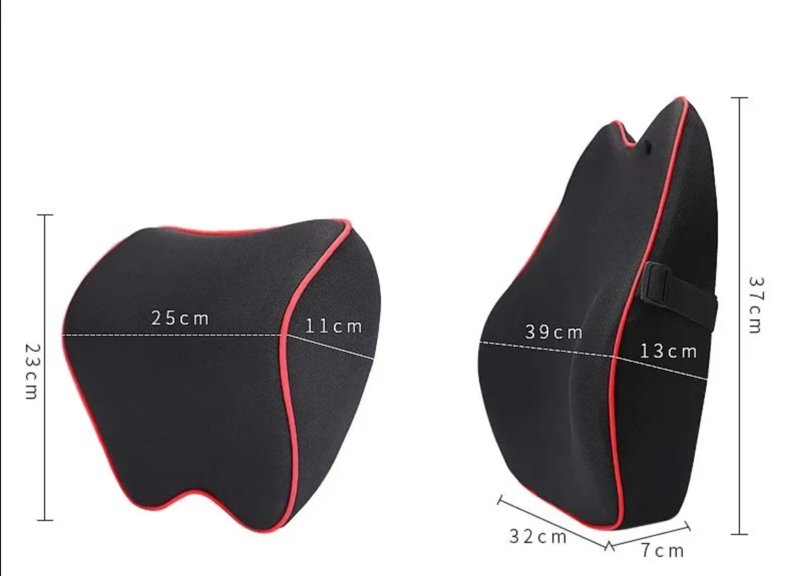 Lumbar Support Cushion for Car and Headrest Neck Pillow Kit, Custom For Cars, Ergonomically Design for Car Seat, Car Accessories JE13983 - Delicate Leather