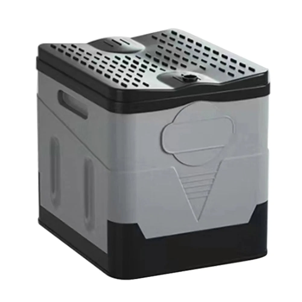 Travel Portable Car Emergency Toilet with cover Outdoor Folding Camping Toilet for Camping Hiking Boat Road Trips Beach - Delicate Leather