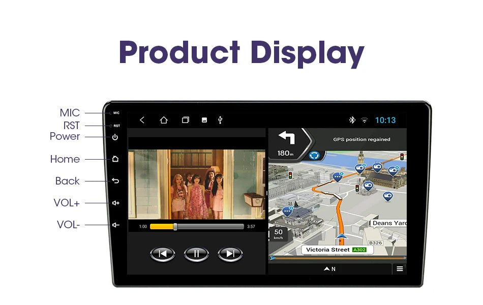 Universal 2Din Android 12 Car Radio – 9"/10" Head Unit with CarPlay, GPS Navigation, and Multimedia 24 - Delicate Leather