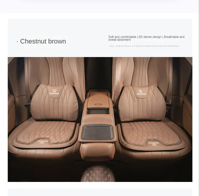 Delicate Leather Universal Car Seat Cushion with Lumbar Support – Ergonomic Leather Driver’s Seat Pad with Integrated Back Support - Delicate Leather