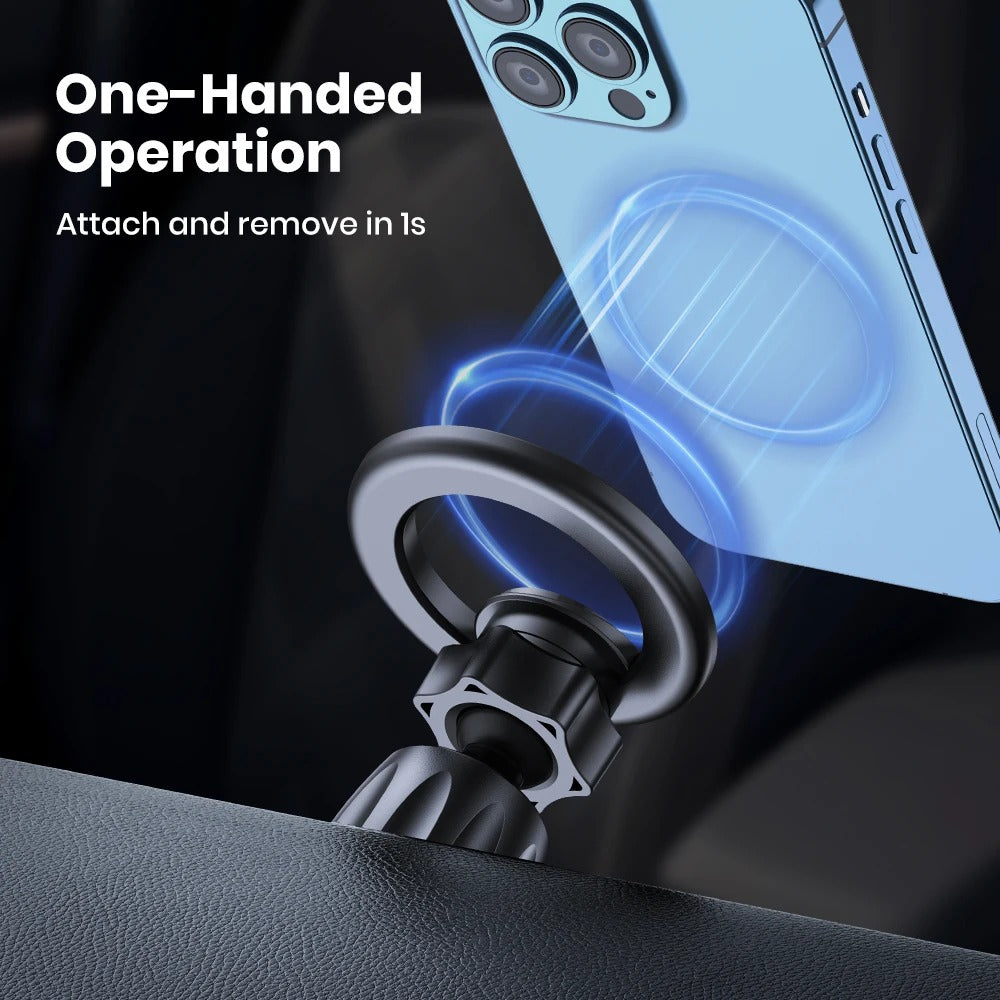 MagSafe Car Phone Holder - Magnetic Air Vent Mount with Strongest Magnet for iPhone and All Phones - Delicate Leather