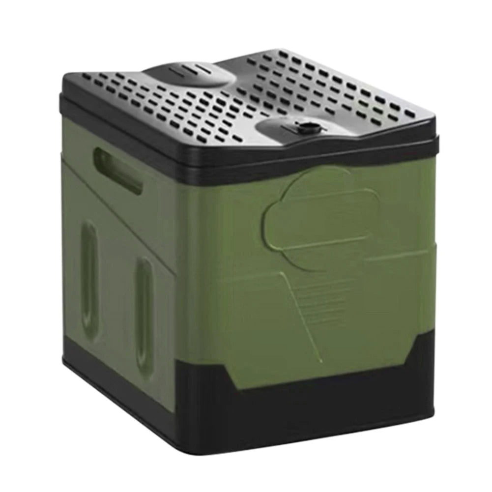 Travel Portable Car Emergency Toilet with cover Outdoor Folding Camping Toilet for Camping Hiking Boat Road Trips Beach - Delicate Leather