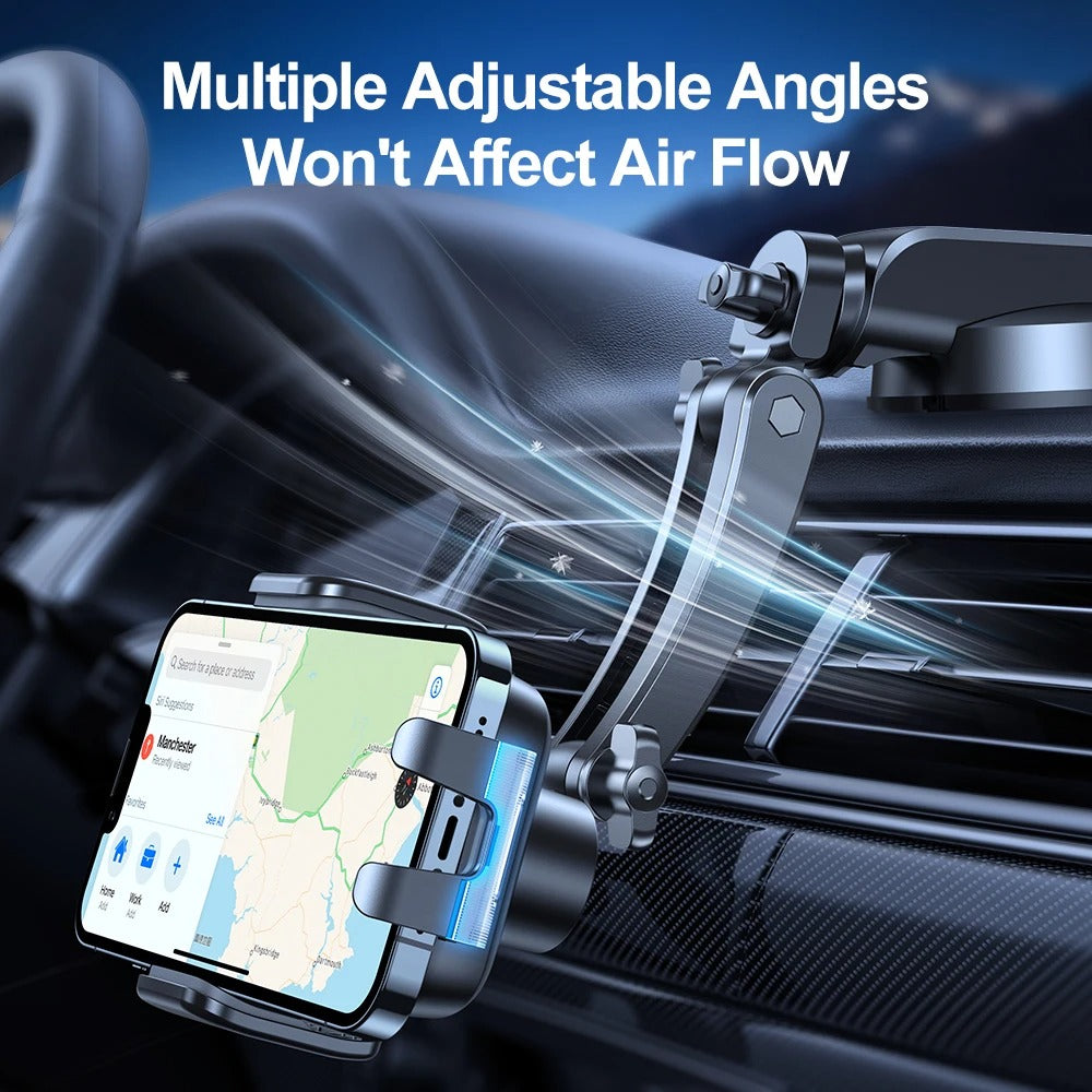 Wireless Charging Car Phone Holder - 15W Fast Charging Auto-Clamping Car Charger - Delicate Leather