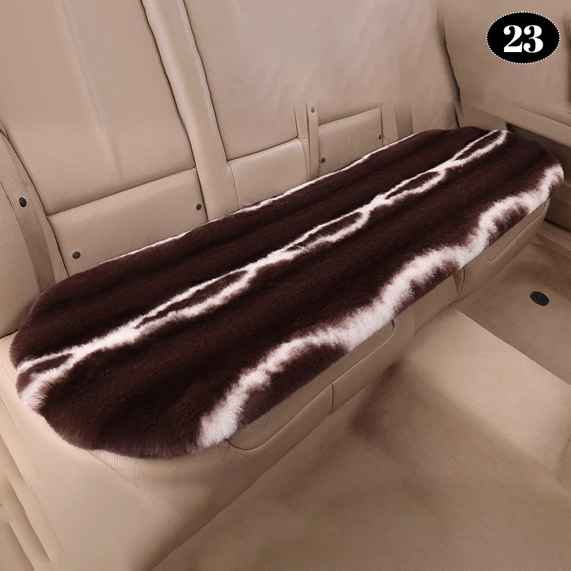 Universal Winter Faux Wool Car Seat Cover – Thickened Warm Plush Cushion, Soft Artificial Fur Interior Accessory