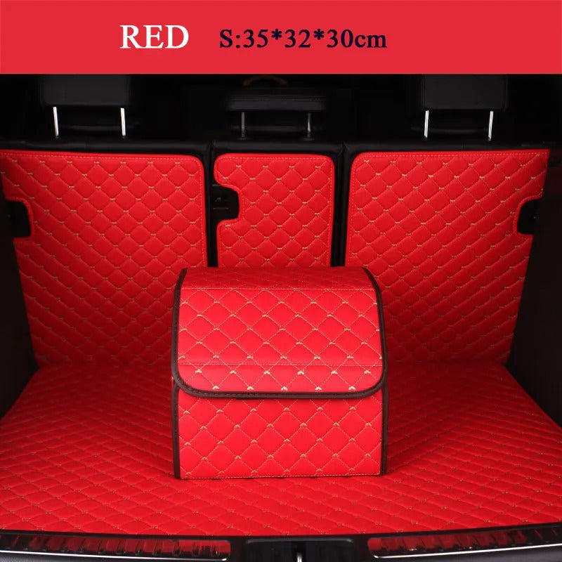 Foldable PU Leather Car Trunk Organizer – Stylish & Durable Storage Solution