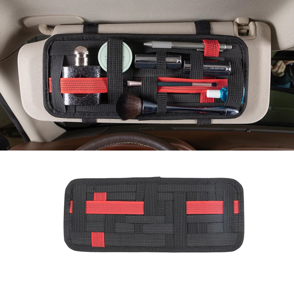 Tactical Sun Visor Organizer for Car SUV Universal Accessories - Delicate Leather