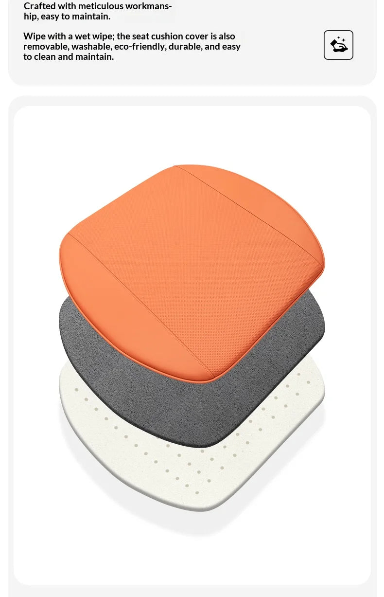 Breathable Car Seat Cushion – Universal Fit Seat Pad for Everyday Use - Delicate Leather