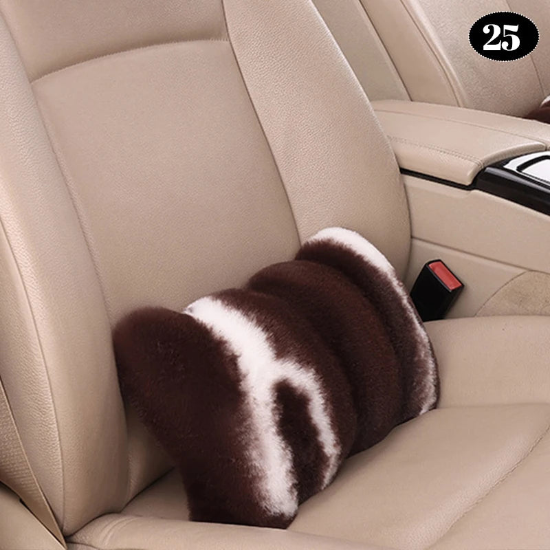 Universal Winter Faux Wool Car Seat Cover – Thickened Warm Plush Cushion, Soft Artificial Fur Interior Accessory - Delicate Leather