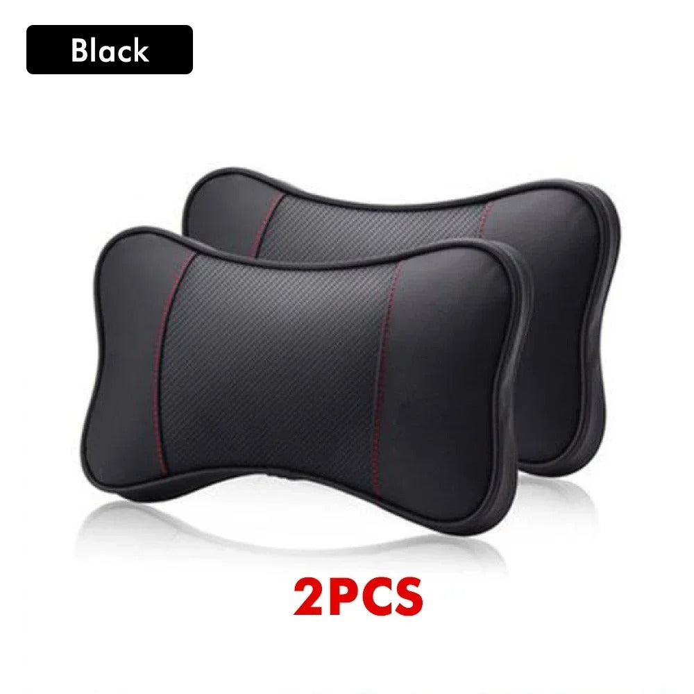 Leather Car Headrest Pillow – Breathable Universal Cushion for Vehicle Interior - Delicate Leather