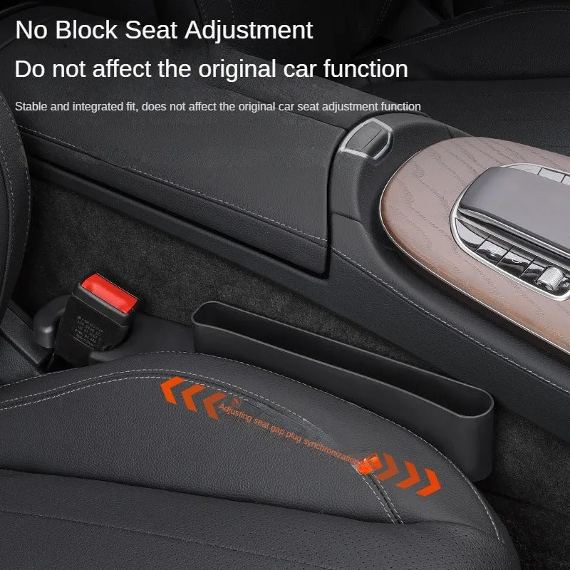 Car Seat Gap Filler Organizer - Auto Seam Leak Proof Anti Drop Storage Box Bag for Keys, Cards, and Phone - Delicate Leather