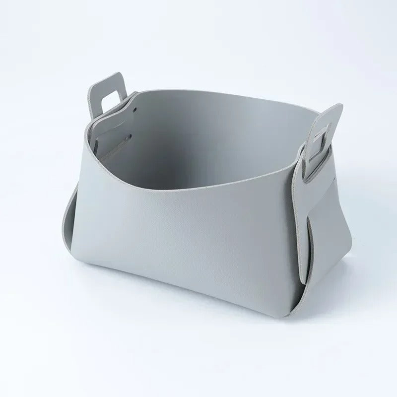 Desktop Large Storage Box - Leather Key Plate, Home Decoration Dice Plate, Key Wallet Coin PU Leather Folding Storage Box - Delicate Leather