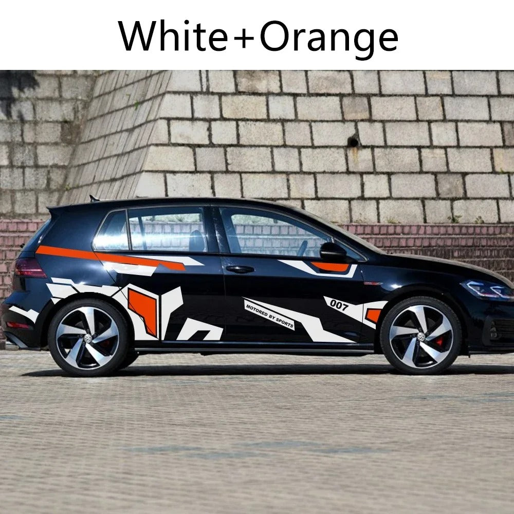 2PCS Car Side Body Decals – Universal DIY Graphic Vinyl Stickers for Vehicle Exterior - Delicate Leather