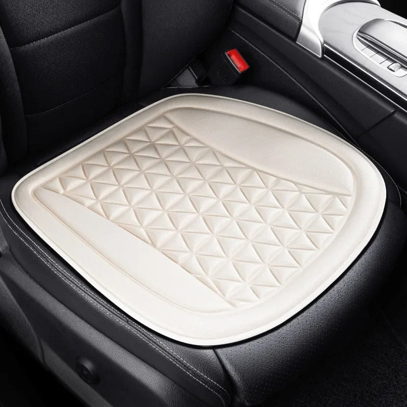 Car Seat Cushion with Memory Foam – Non-Slip Comfort Pad for Vehicle, Office Chair & Home Use - Delicate Leather