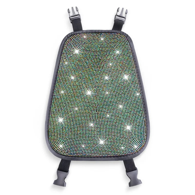 1PC Bling Car Seat Headrest Cover – Rhinestone Plush Headrest Cushion Protector Universal Auto Interior Accessory - Delicate Leather