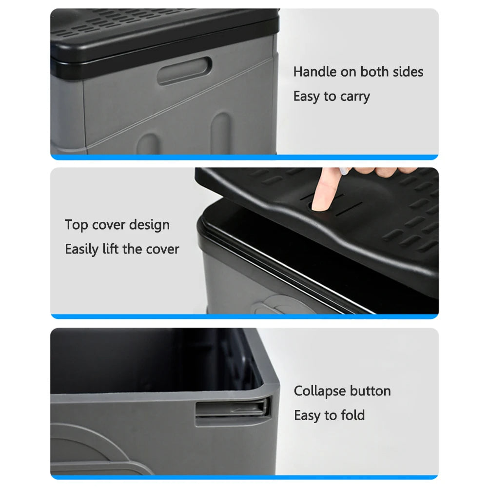 Travel Portable Car Emergency Toilet with cover Outdoor Folding Camping Toilet for Camping Hiking Boat Road Trips Beach - Delicate Leather