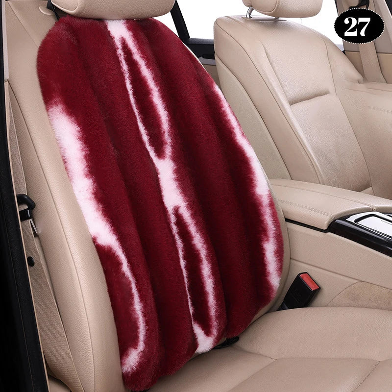 Universal Winter Faux Wool Car Seat Cover – Thickened Warm Plush Cushion, Soft Artificial Fur Interior Accessory - Delicate Leather