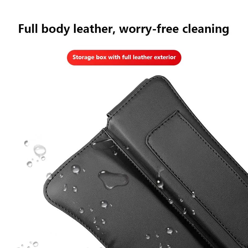 New Leather Car Seat Gap Organizer Console Crevice Filler Side Storage Box Car Interior Storage Pocket - Delicate Leather